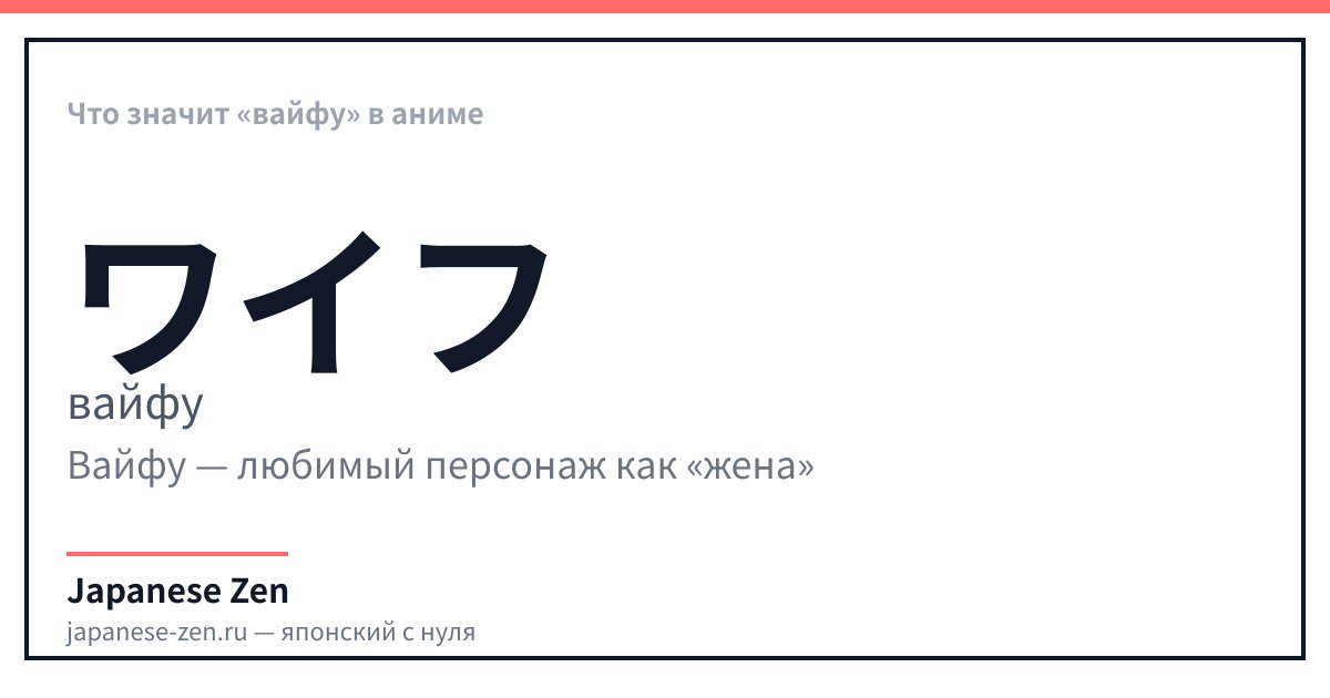 Что значит «вайфу» в аниме